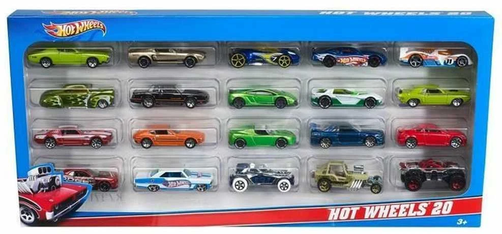 Mattel Dvidešimties „Hot Wheels“ automodelių rinkinys