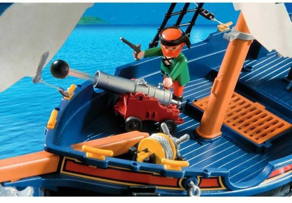 PLAYMOBIL 5810 Piratų valtis su kanonu, plaukia vandenyje, 3 personažai, 84 dalys, Piratai, Nuo 4 metų
