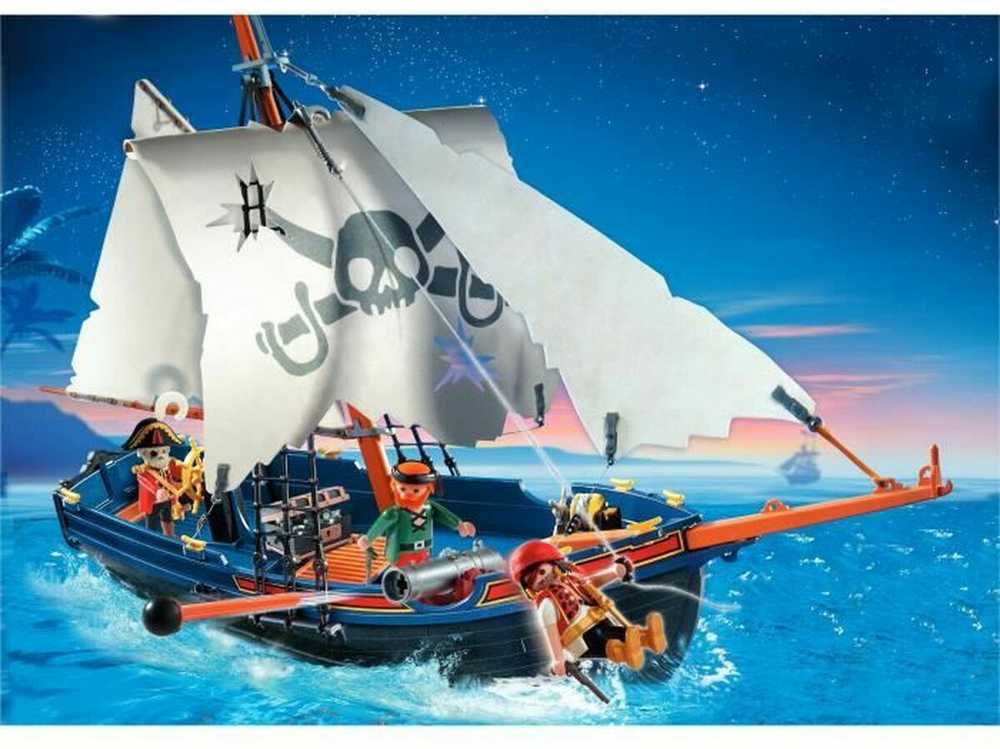 PLAYMOBIL 5810 Piratų valtis su kanonu, plaukia vandenyje, 3 personažai, 84 dalys, Piratai, Nuo 4 metų