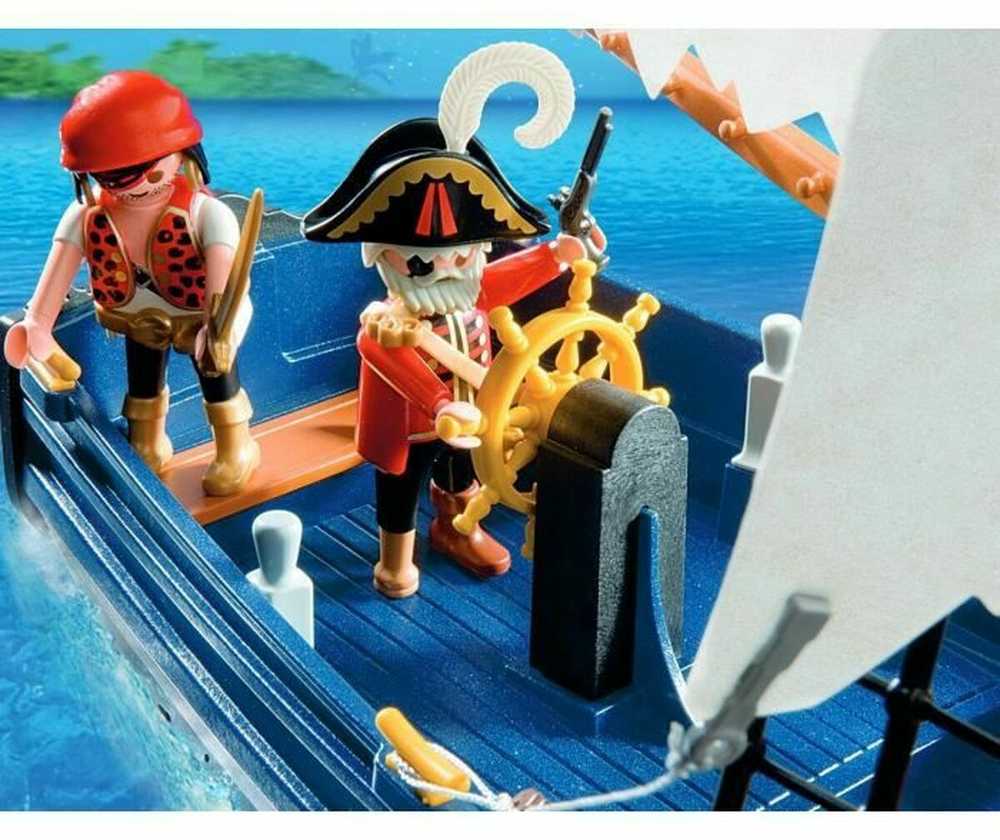 PLAYMOBIL 5810 Piratų valtis su kanonu, plaukia vandenyje, 3 personažai, 84 dalys, Piratai, Nuo 4 metų