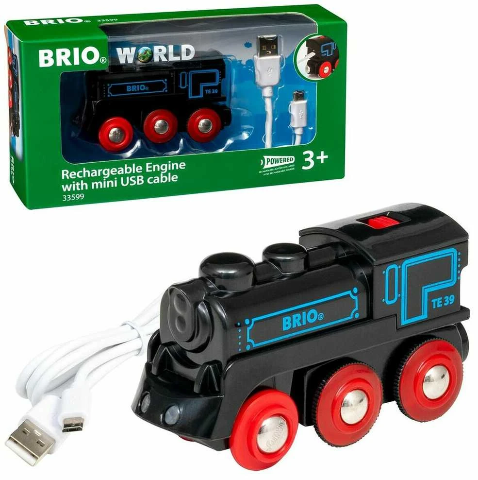 Ravensburger BRIO RAILWAY traukinys su pakraunamu varikliu ir USB kabeliu, 33599