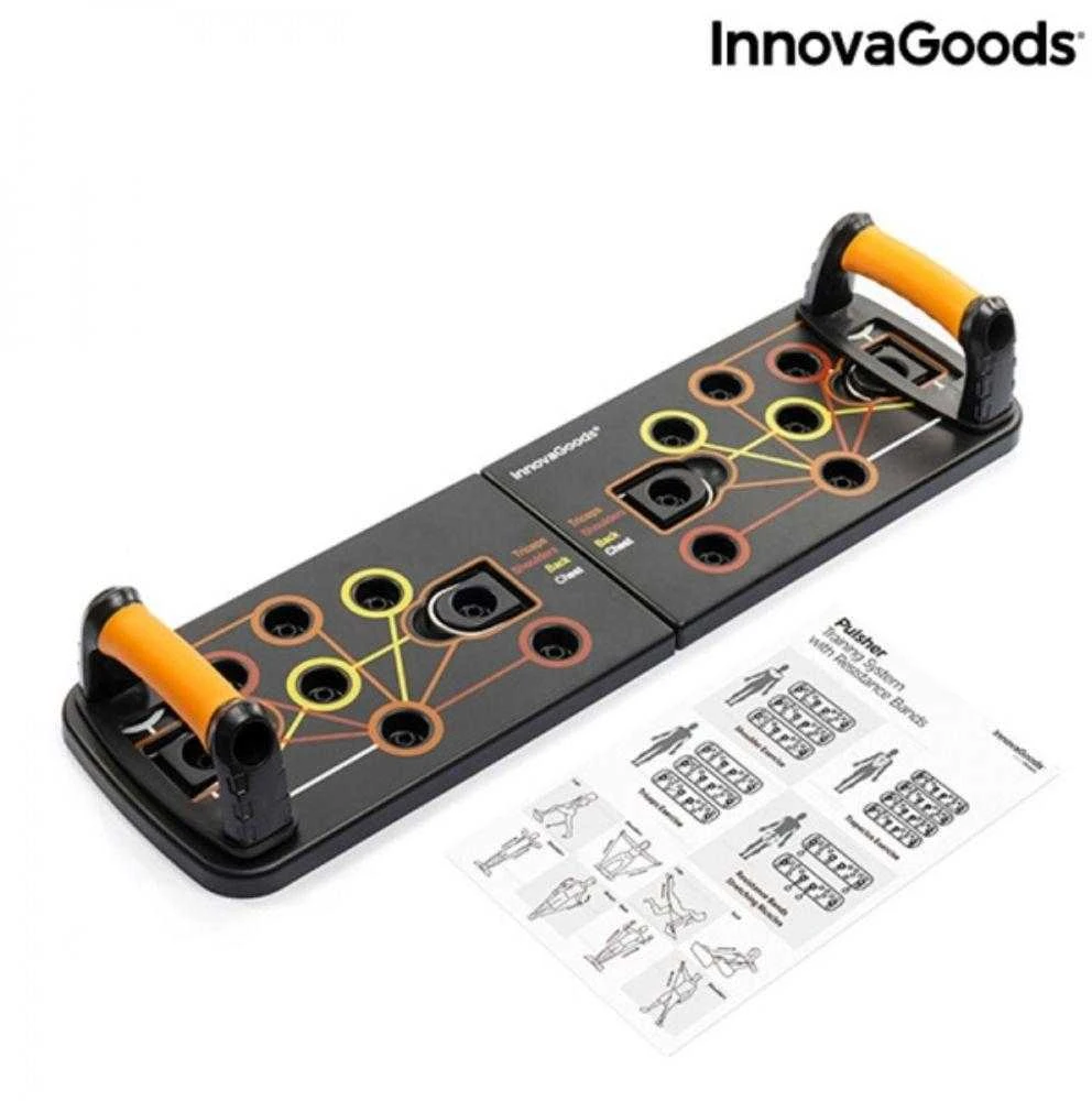 „InnovaGoods“ atsispaudimų lenta su pasipriešinimo juostomis ir „InnovaGoods Pulsher“ pratimų vadovas