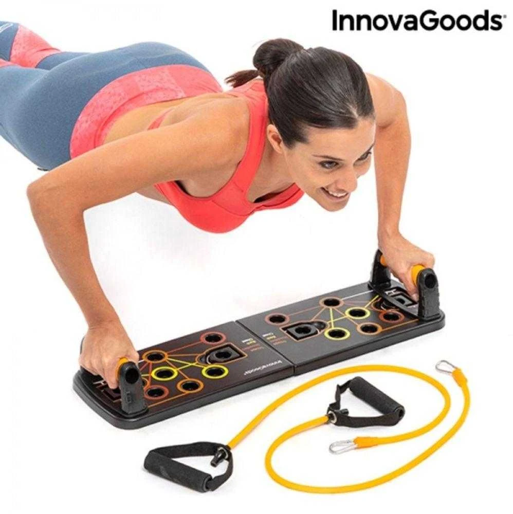 „InnovaGoods“ atsispaudimų lenta su pasipriešinimo juostomis ir „InnovaGoods Pulsher“ pratimų vadovas