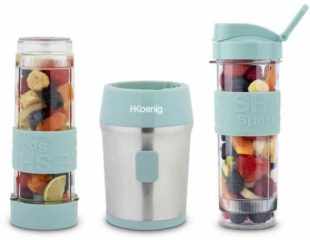 H.Koenig kokteilių plakiklis 570 ml 300 W nerūdijančio plieno korpusas SMOO16 pastelinis mėlynas