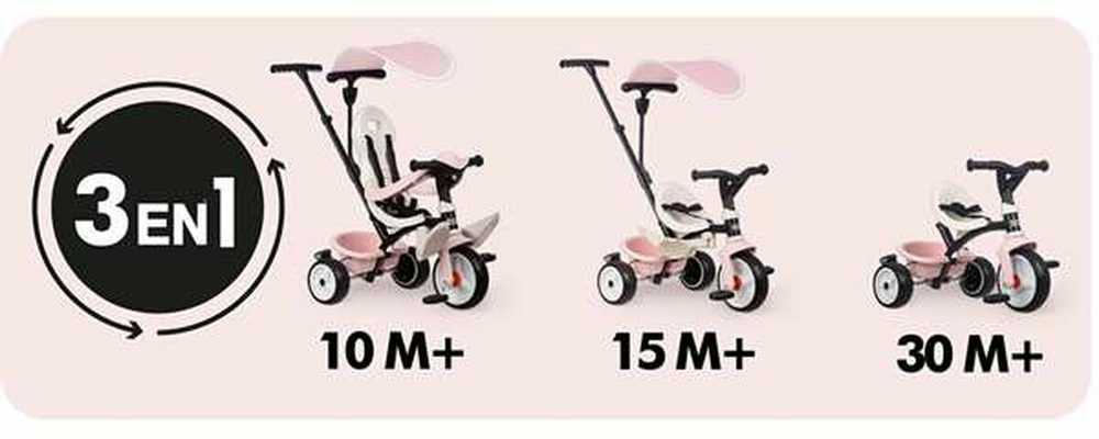 Triratis Smoby Paseo para bebés Rožinė