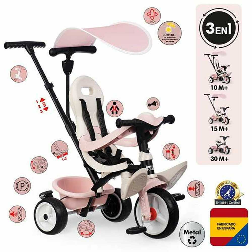 Triratis Smoby Paseo para bebés Rožinė