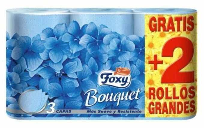 "Foxy Bouquet" spalvotas tualetinis popierius 3 sluoksniai 4 + 2 ritinėliai