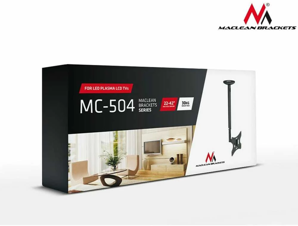 Laikiklis Montavimo sienelė televizoriui Maclean MC-504S (lubos, rotacinis, pakreipiamas - 42", maks. 30kg)
