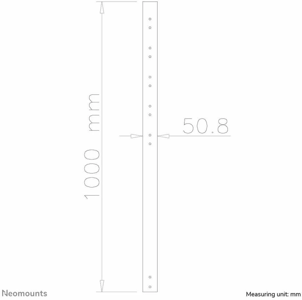 Laikiklis „Neomounts“ 100 CM PRATĘSIMOJO STRYPO FPMA-C200BLACK/C400BLACK/PLASMA-C100BLACK - Juodas