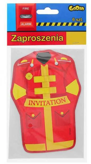 Ugniagesių ugniagesių brigados geltoni kvietimai, 6 vnt.