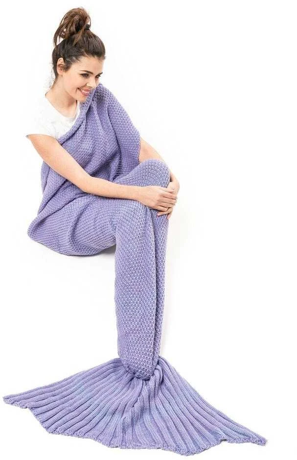 Undinėlės uodegos antklodė prabangi - VIOLETINĖ