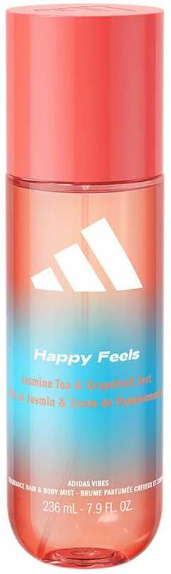 „Adidas Vibes Woman Happy Feels“ plaukų ir kūno purškiklis, 236 ml