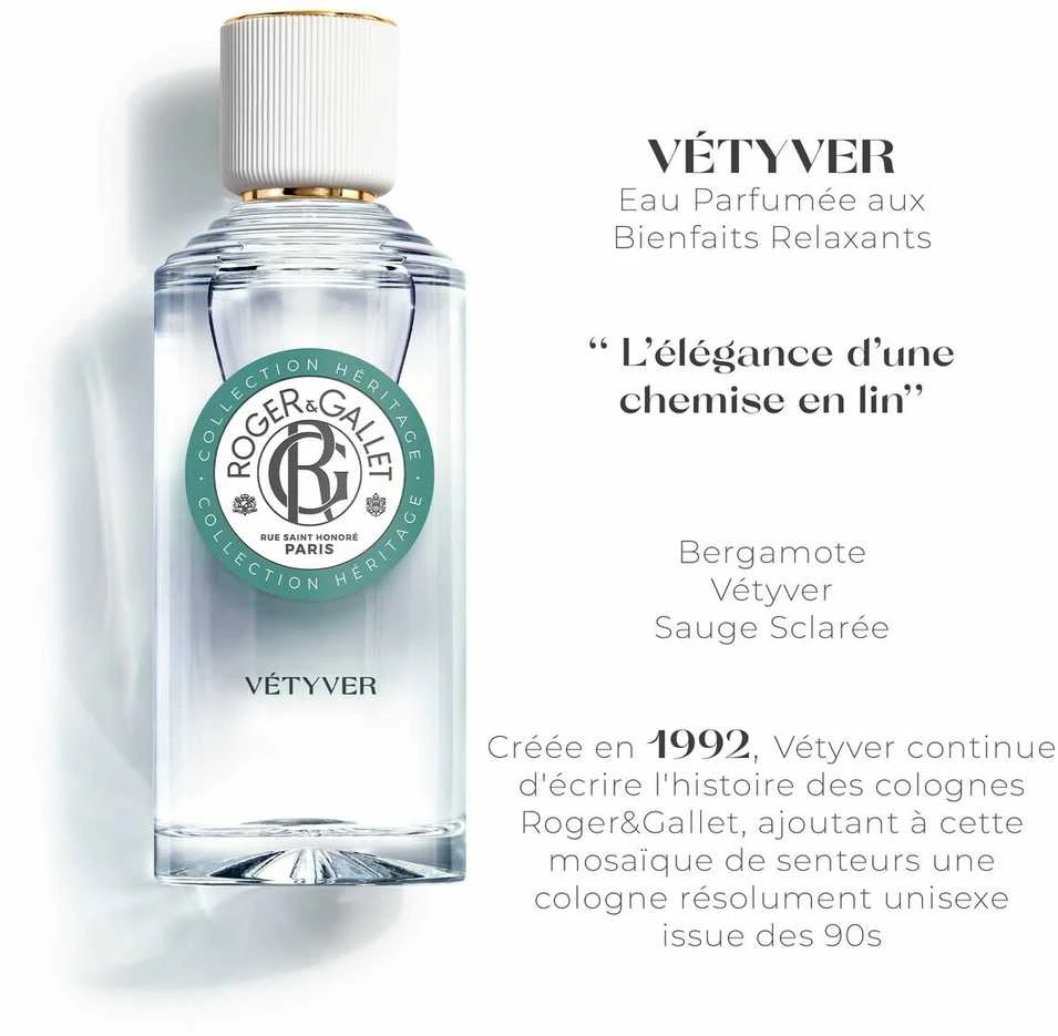 Roger & Gallet Vetyver Wellbeing Fragrant Vanduo 100ml, 100 ml