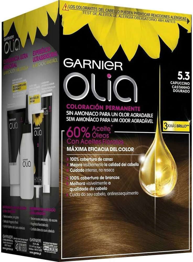 Garnier Olia 5.3 Capuccino plaukų dažų pakuotės vaizdas