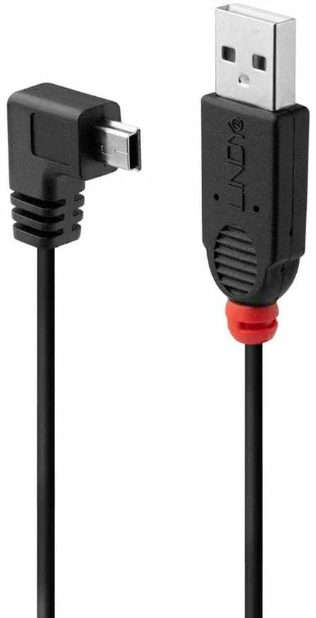 USB Kabelis - LINDY USB 2.0 Type A į Mini-B Laidas, 1 m, Juodas