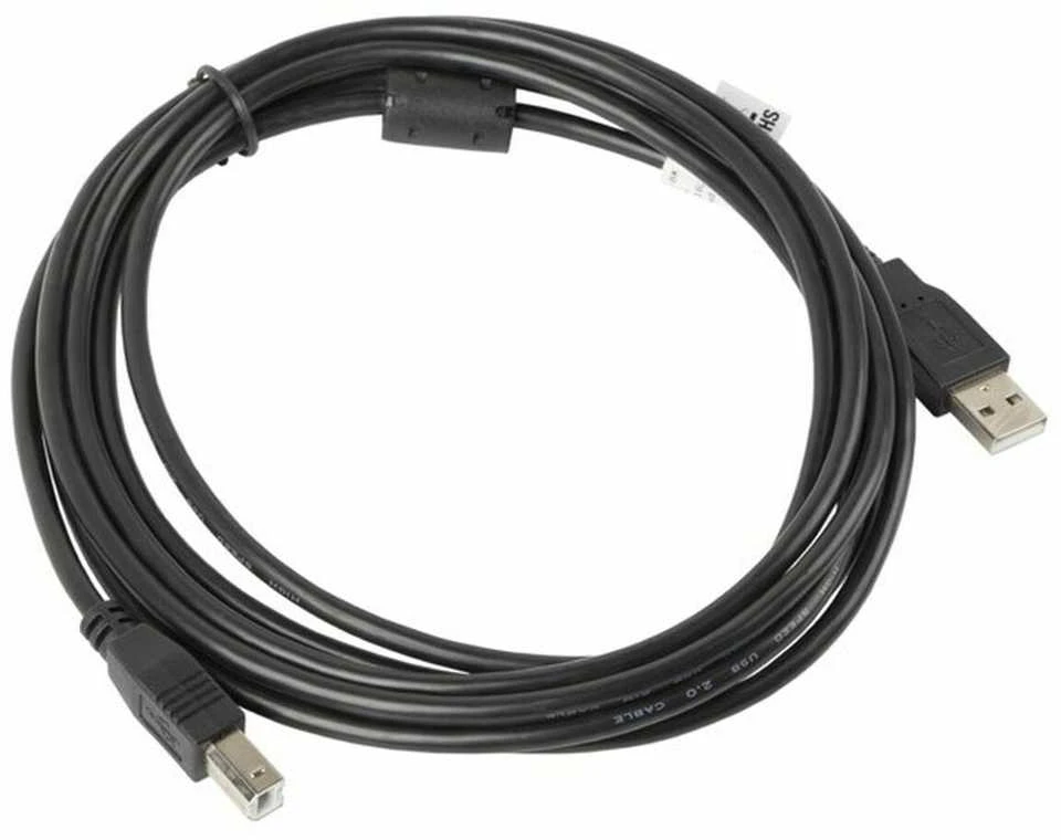 LANBERG CA-USBA-11CC-0030-BK laidas USB 2.0 AM-BM su feritu 3m juodas