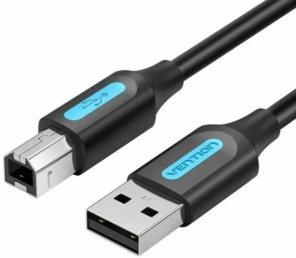 USB 2.0 A kištukinis USB-B kištukinis kabelis su ferito šerdimi Vention COQBL 10m Juodas PVC