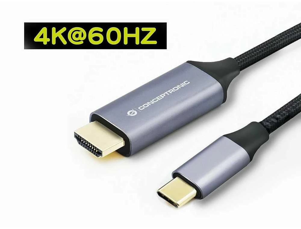 Kabelis USB Conceptronic USB-C - HDMI 2 m Juodai-sidabrinė (ABBY10G)