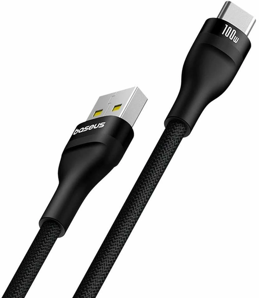Baseus Flash 2 USB-A / USB-C kabelis 100W 1 m – juodos spalvos