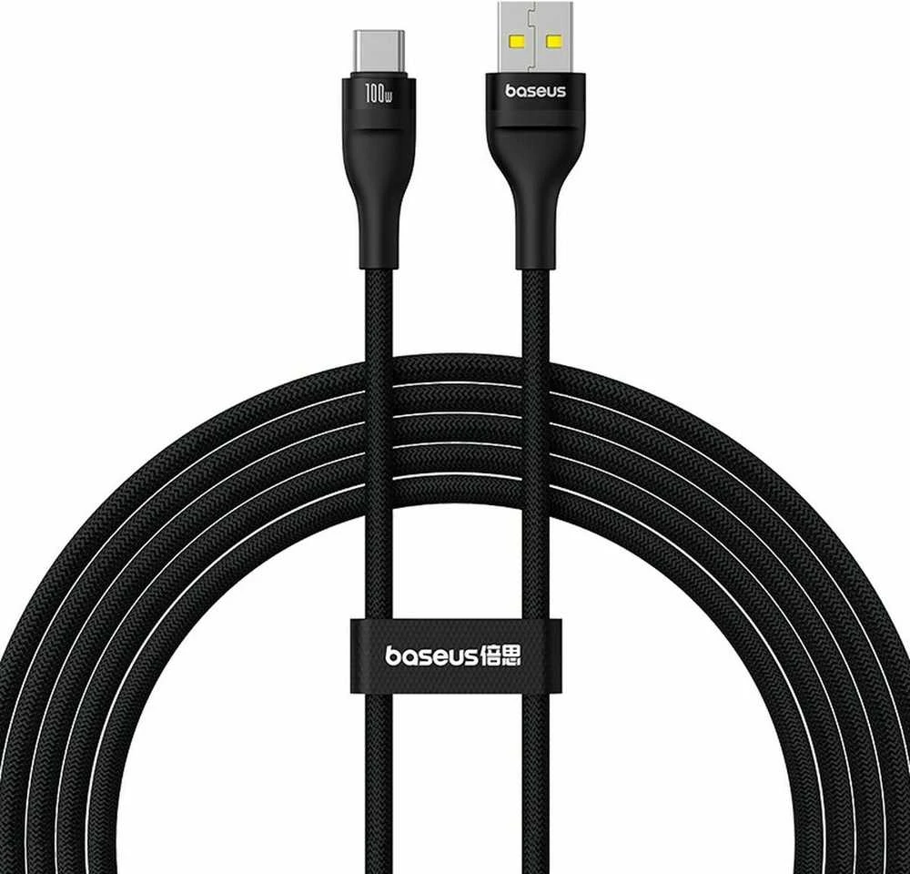 Įkrovimo kabelis Baseus Flash 2 USB į USB-C 100W, 2m (juodas)