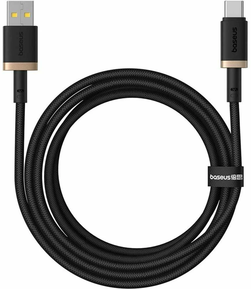 Baseus Dura USB Type A iki Type C 60 W greito įkrovimo laidas 2 m Juodas, Gold