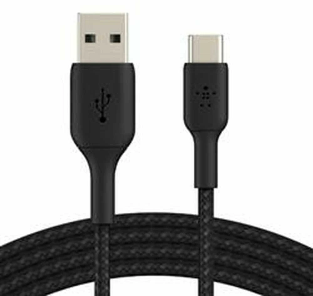 BELKIN BOOST CHARGE USB-A Į USB-C CABLE_BRAIDED, 2M, Juodas
