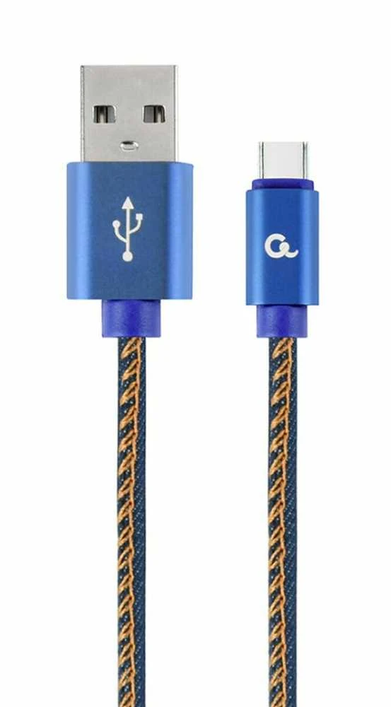 GEMBIRD CC-USB2J-AMCM-2M-BL Gembird Premium džinsai (džinsiniai) Type-C USB laidas su metalinėmis jungtimis, 2m, mėlynas