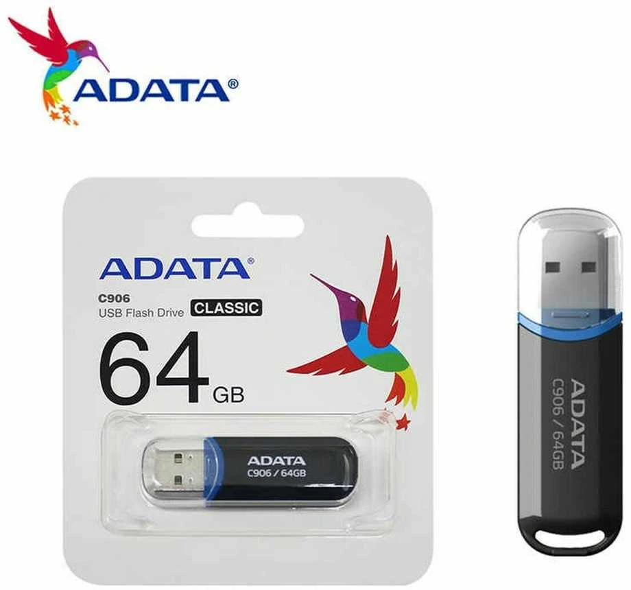 ADATA C906 64GB USB2.0 Stick Classic Juodas