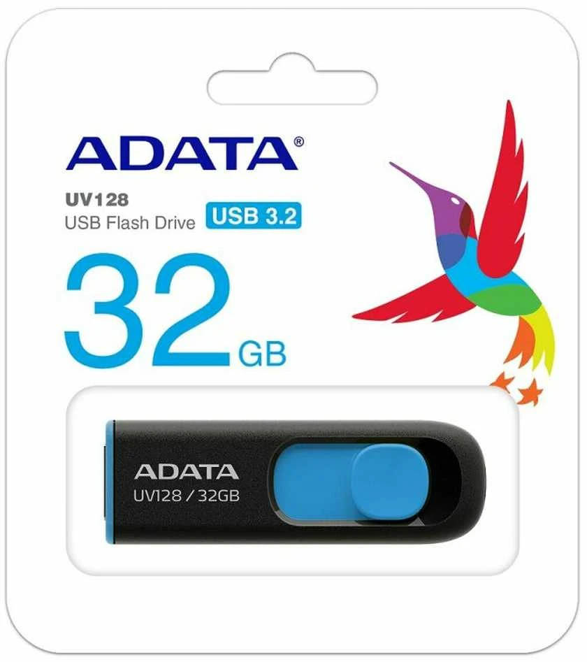 USB laikmena Adata UV128 32GB Juodas/Mėlynas