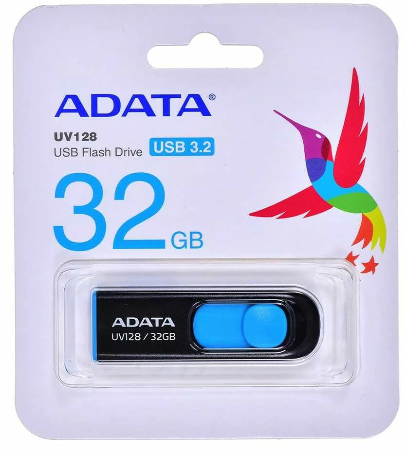 USB laikmena Adata UV128 32GB Juodas/Mėlynas