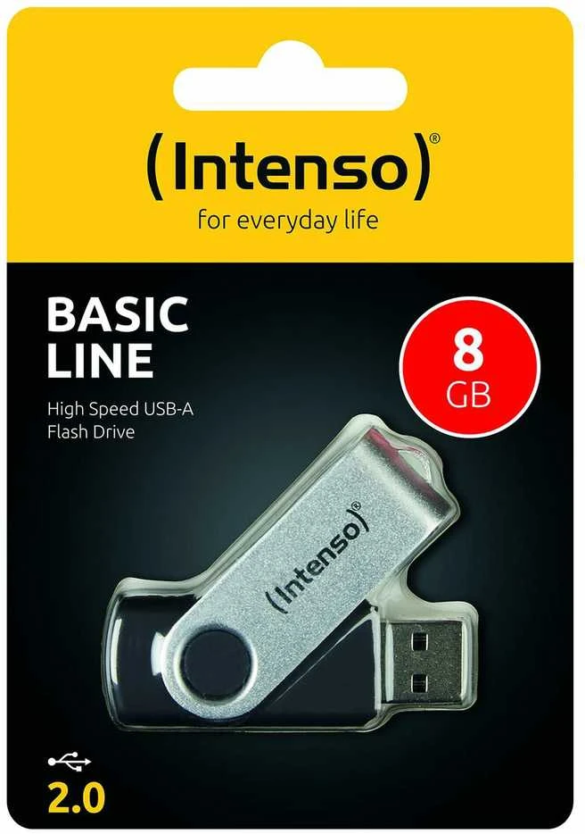 USB laikmena Intenso Basic Line 8 GB, sidabrinė
