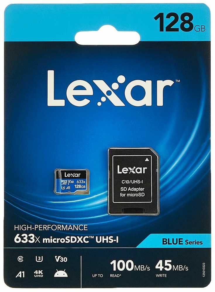 Atminties kortelė Lexar | Didelio našumo 633x | UHS-I | 128 GB | micro SDXC