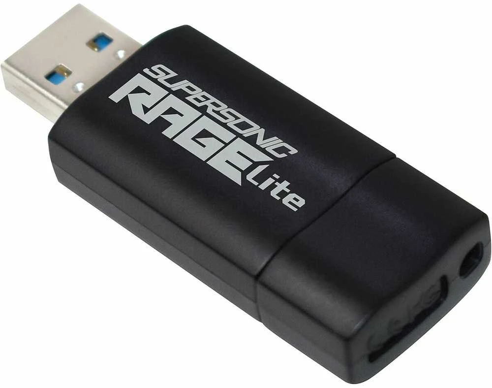 „Flashdrive“ PATRIOT Rage Lite 1TB 120 MB/S USB 3.2 ištraukiamas Juodas (PEF1TBRLB32U)