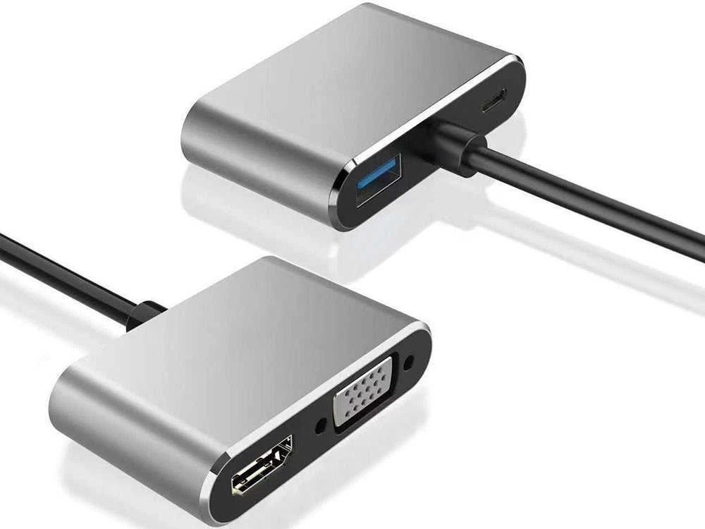 Adapteris USB-C į HDMI 4K VGA USB 3.0