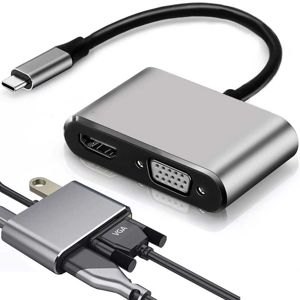 USB-C į HDMI 4K VGA adapteris USB 3.0 USB-C maitinimo adapteris