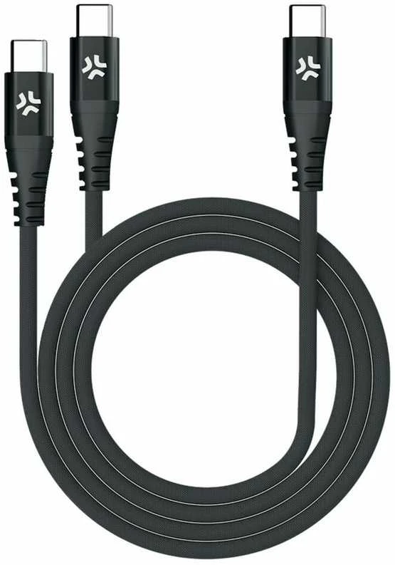CELLY USB-C Į 2 USB-C KABELIS 100 W MAITINIMO TIEKIMAS