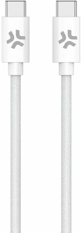 CELLY USBCUSBCCOTT - USB-C Į USB-C MEDVILNINIU PINTU KABELIS Baltas (MAITINIMO TIEKIMAS)