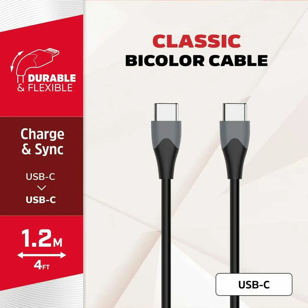 „Energizer Classic“ – USB-C į USB-C jungiamasis laidas, 1,2 m, Juodas