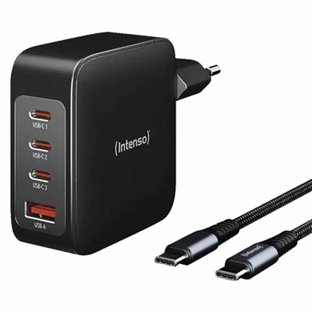 Intenso 140W įkroviklis su 4 jungtimis ir USB-C kabeliu