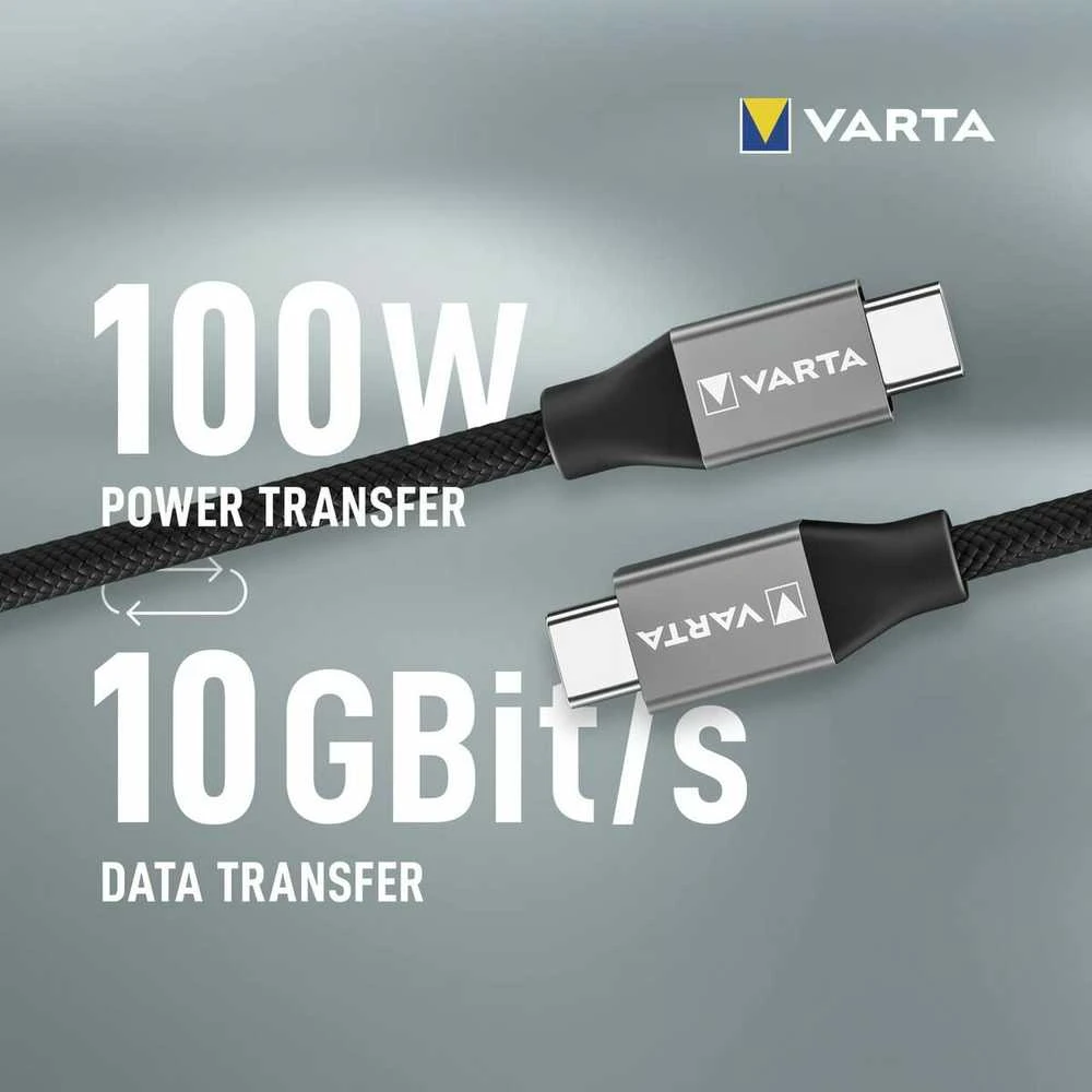 Varta Speed įkrovimo ir sinchronizavimo kabelis USB Type C iki C tipo 57936 laidas