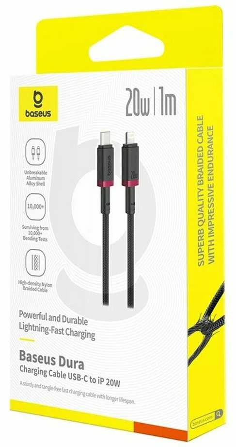 Baseus Dura Type C fast charging cable for iP 20 W 1 m Juodas, Raudona
