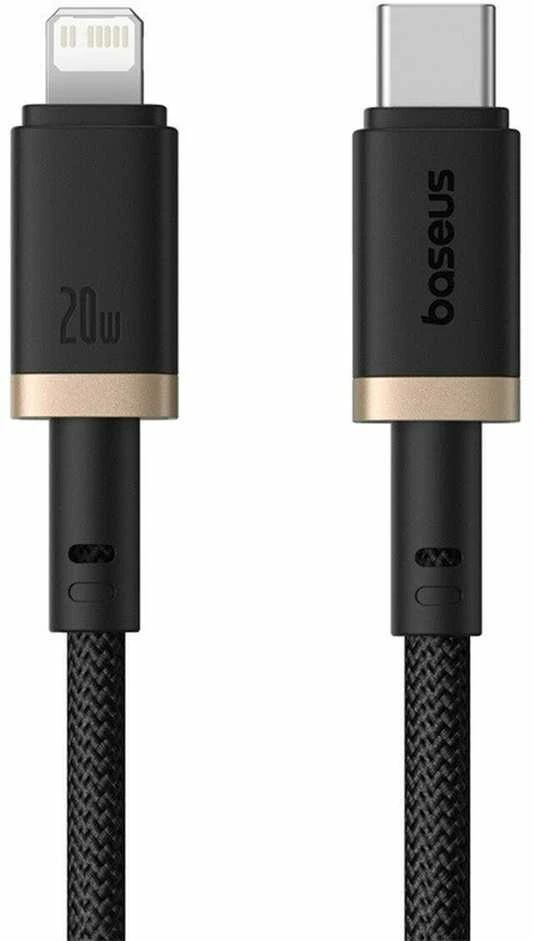 Baseus Dura USB-C - iP - USB-C to Lightning (7-pin) cable, 20 W, 2 m (juodas, auksinis)