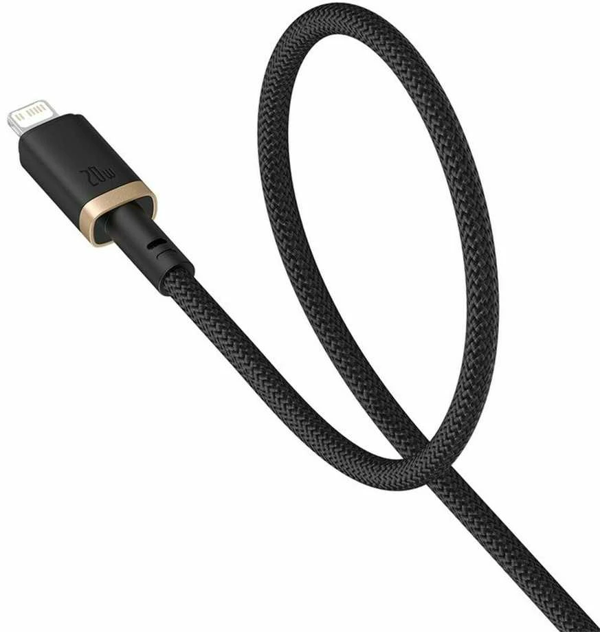 Baseus Dura USB-C - iP - USB-C to Lightning (7-pin) cable, 20 W, 2 m (juodas, auksinis)