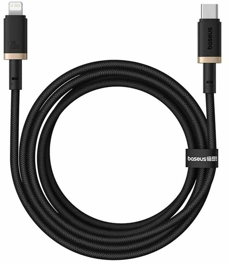 Baseus Dura USB-C - iP - USB-C to Lightning (7-pin) cable, 20 W, 2 m (juodas, auksinis)