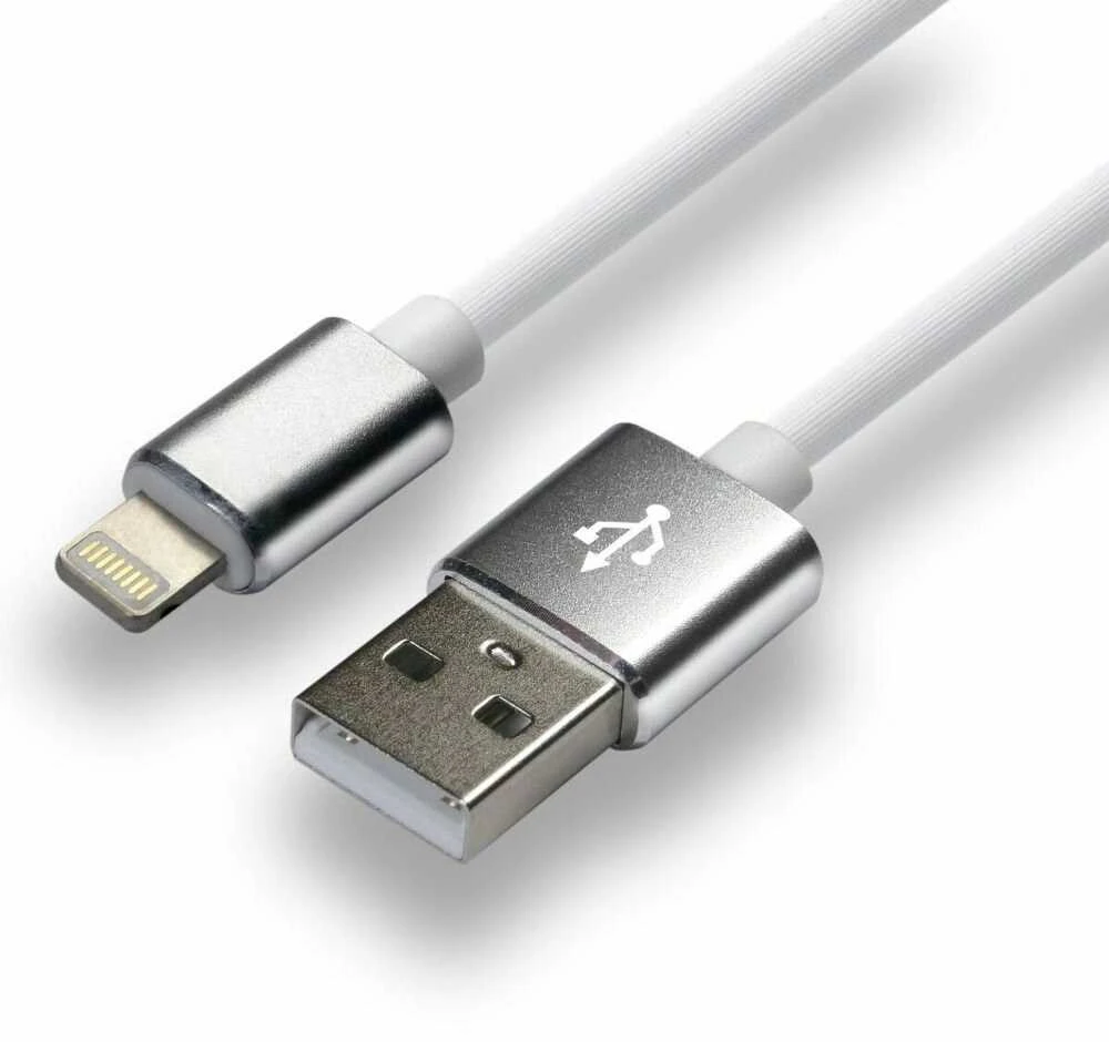 everActive kabelis USB Lightning 1m - Baltas, silikonas, greitas įkrovimas, 2,4A - CBS-1IW