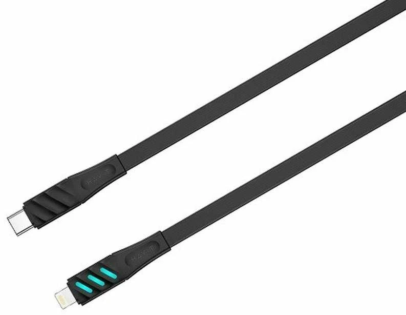 Havit CB6255 - C tipo USB įkrovimo laidas iki Lightning, 1 m (juodas)