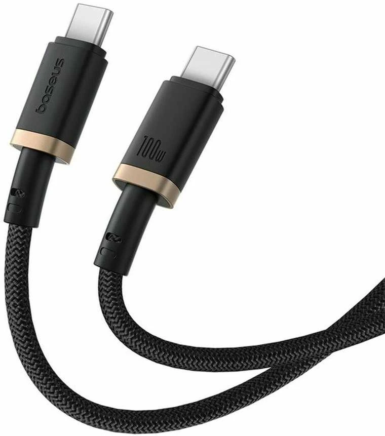 Baseus Dura Type C iki Type C 100 W greito įkrovimo laidas 1 m Juodas, Gold