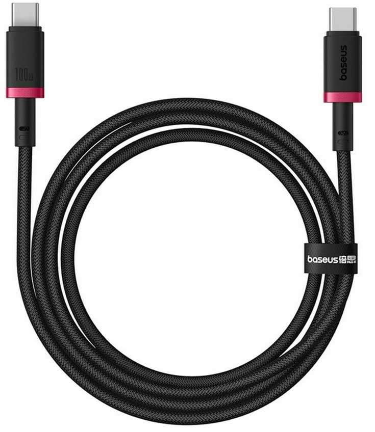 Baseus Dura Type C to Type C 100 W fast charging cable 1 m Juodas, Raudona