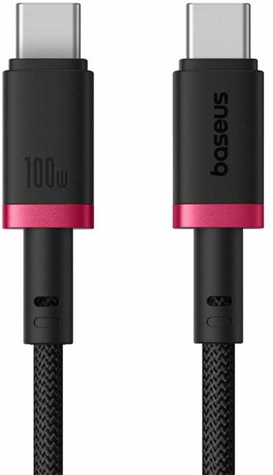 Baseus Dura Type C to Type C 100 W fast charging cable 1 m Juodas, Raudona