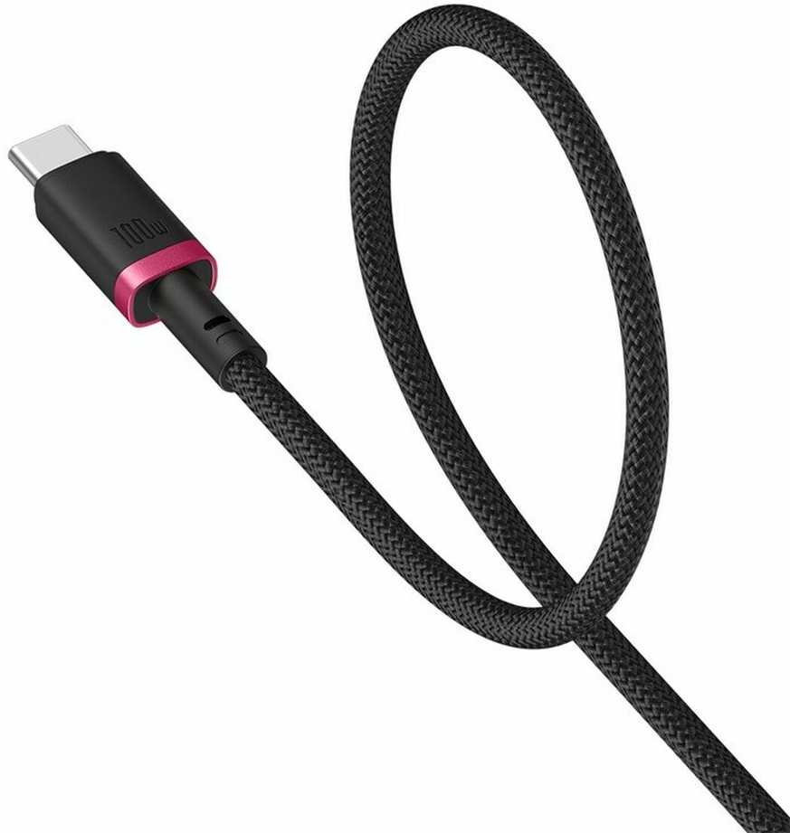 Baseus Dura Type C to Type C 100 W fast charging cable 1 m Juodas, Raudona